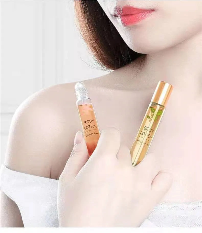 Mengxilan deodorant roll-on 12ml antiperspirant in green and pink, portable size with ball applicator