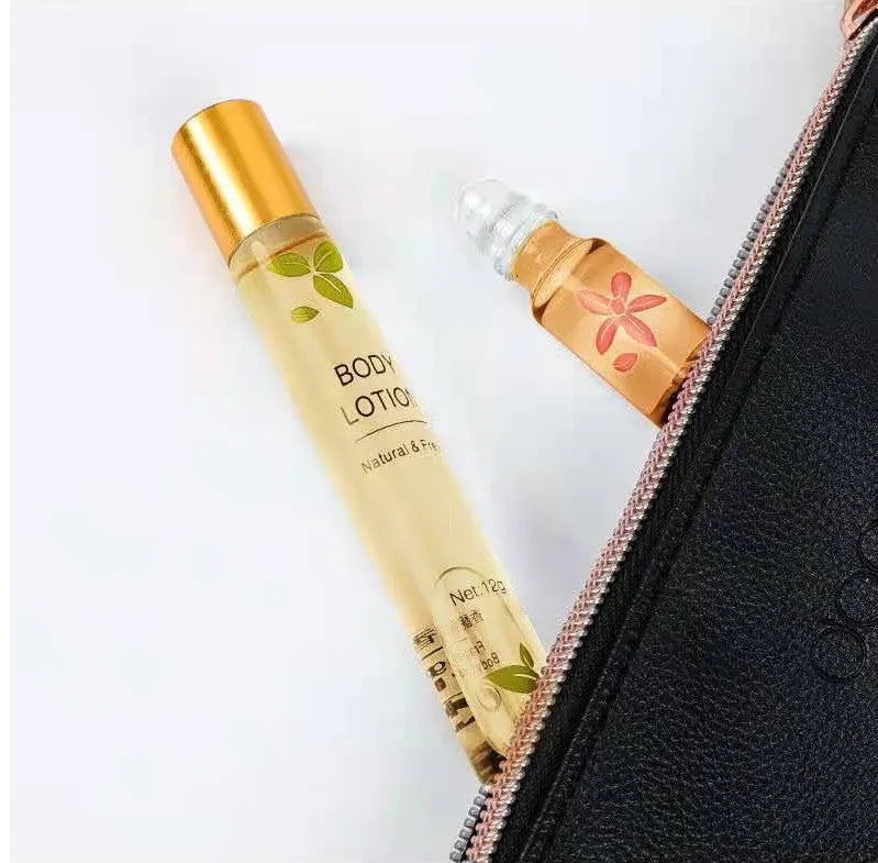 Mengxilan deodorant roll-on 12ml antiperspirant in green and pink, portable size with ball applicator