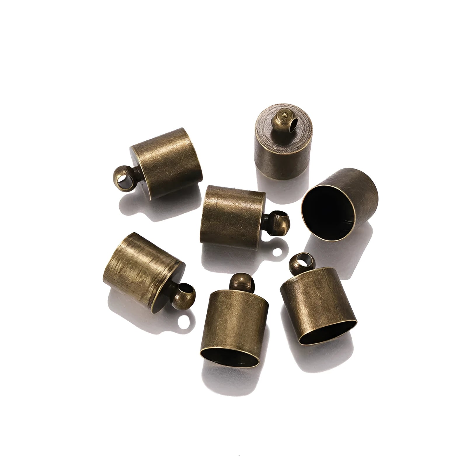 Copper pendant caps for jewellery making in various sizes and electroplated colours