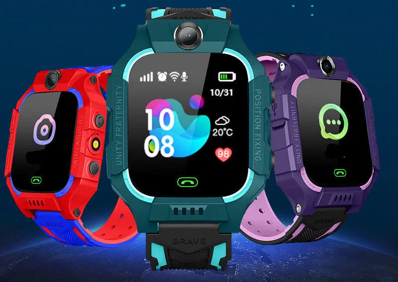 Z6 Q19 children's GPS smart watch in green, purple, or red colours with 1.44-inch touch screen