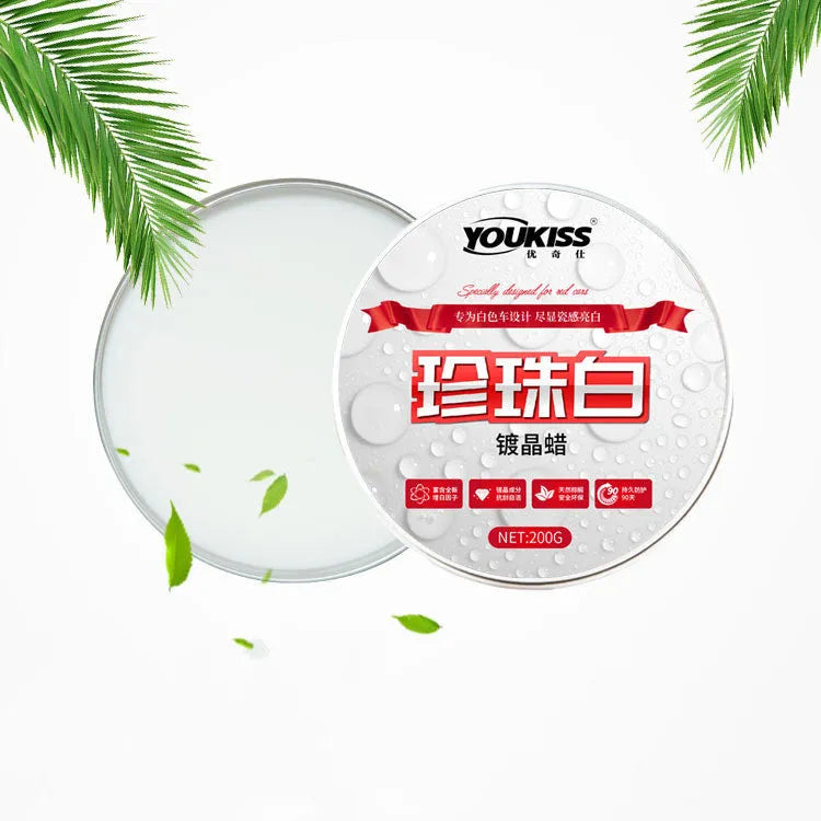 Box of white car wax solid coating crystal wax 200g for gloss repair and protection