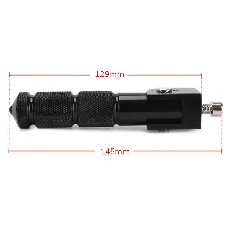 Two black universal motorcycle passenger footpegs with anti-slip surface, model HC019