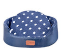 Sponge oval fossa pet bed pad with Oxford cloth jacket in navy, for small dogs and cats up to 25kg