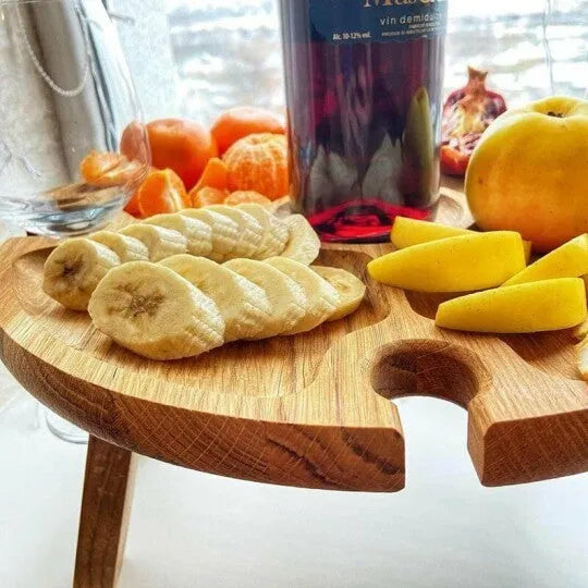 Portable wood foldable small table 30 x 16 cm outdoor snack side table wood colour