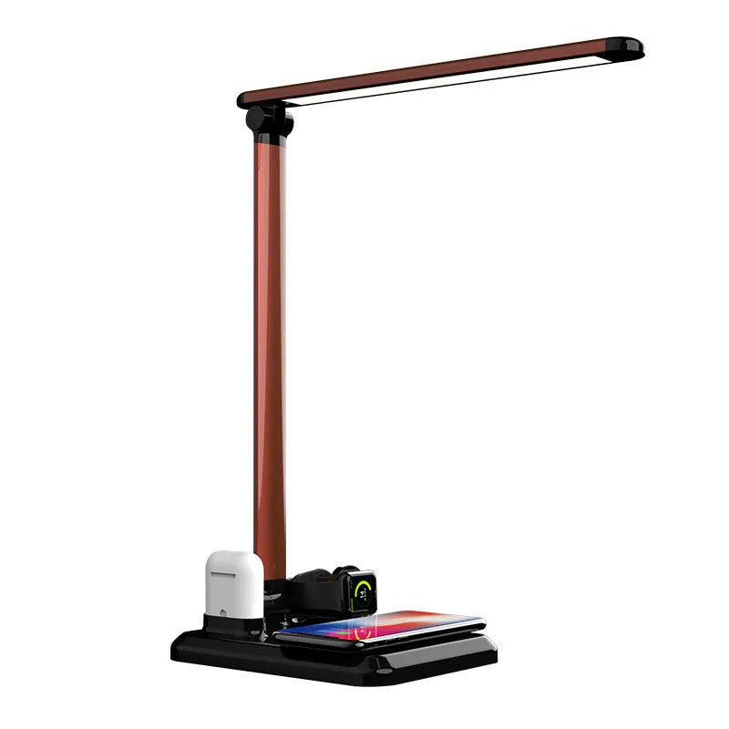 Four-in-one wireless charging desk lamp compatible with Apple iPhone, Watch, and earbuds, 10W, black