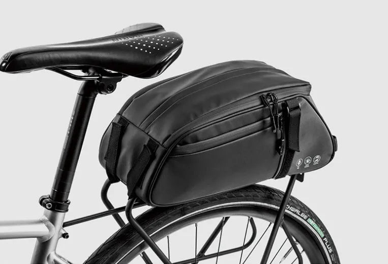 Waterproof mountain bike rear shelf bag white reflective 600D Oxford cloth on bike rack 380x160x160mm