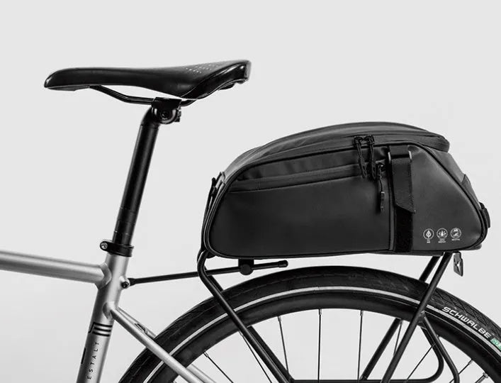 Waterproof mountain bike rear shelf bag white reflective 600D Oxford cloth on bike rack 380x160x160mm