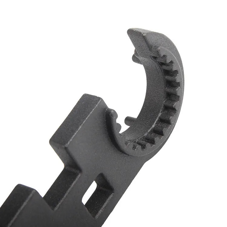 Black all-steel dual-head combination wrench for AR15 and M4 firearm maintenance