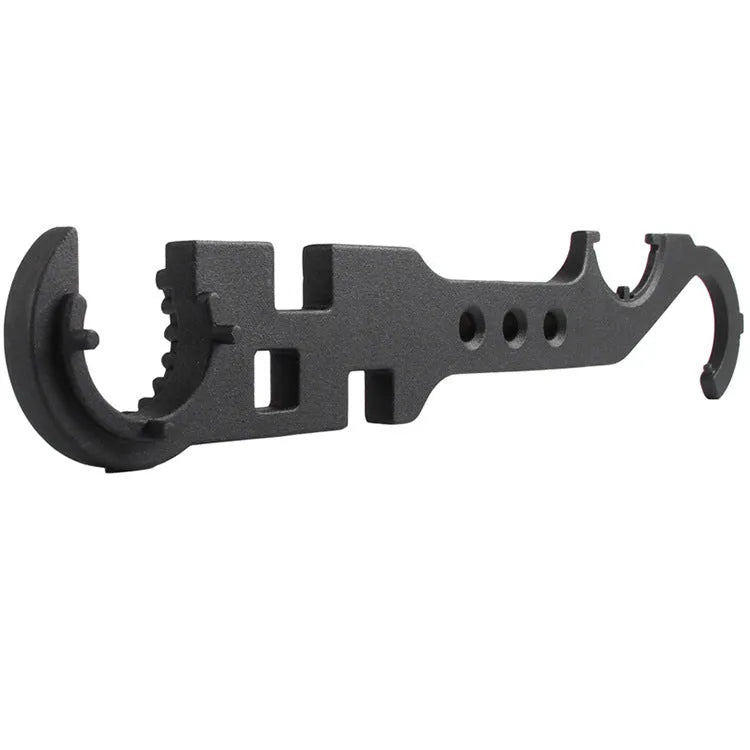 Black all-steel dual-head combination wrench for AR15 and M4 firearm maintenance