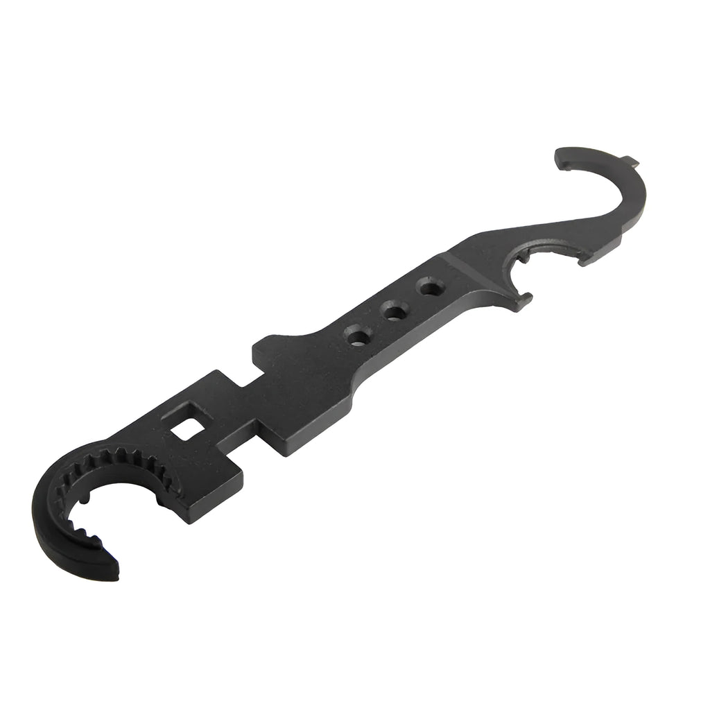 Black all-steel dual-head combination wrench for AR15 and M4 firearm maintenance