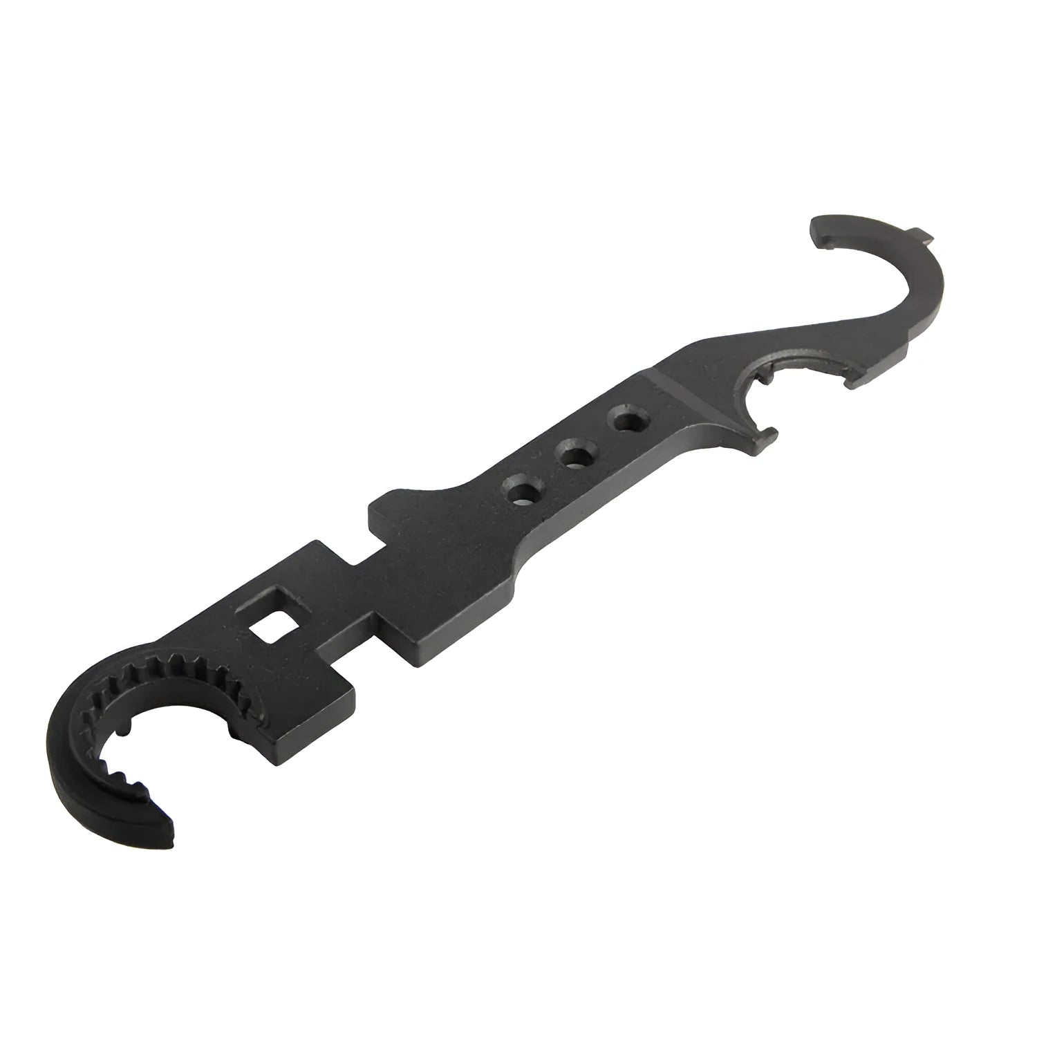 Black all-steel dual-head combination wrench for AR15 and M4 firearm maintenance