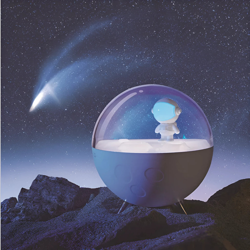 USB cartoon night light LED desk lamp with plastic shade in modern simple style, showing blue or white light options