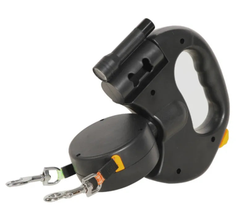 Automatic telescopic traction rope with light double-head 3 metre ABS recovery tow rope black