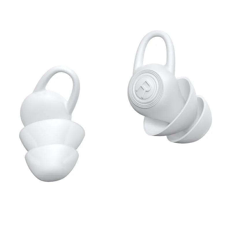 A single pair of white soft silicone ear plugs presented in clean, individual packaging.