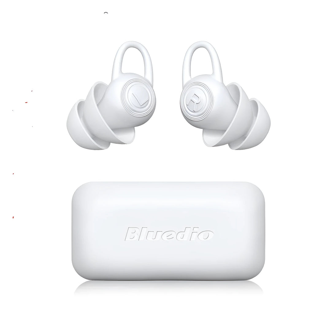 A single pair of white soft silicone ear plugs presented in clean, individual packaging.
