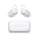 A single pair of white soft silicone ear plugs presented in clean, individual packaging.
