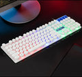Limei Tx30 retro punk keyboard with rainbow backlight and round key caps, black colour, on a desk