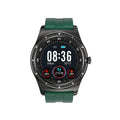 Full circle touch smart watch with zinc alloy case on silicone wrist strap monitoring heart rate and blood pressure