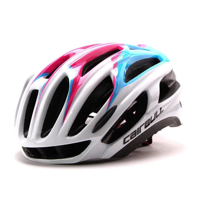 Road mountain bike riding helmet with PC shell and EPS lining in multiple colours including white, black, silver red