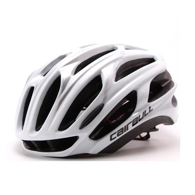 Road mountain bike riding helmet with PC shell and EPS lining in multiple colours including white, black, silver red
