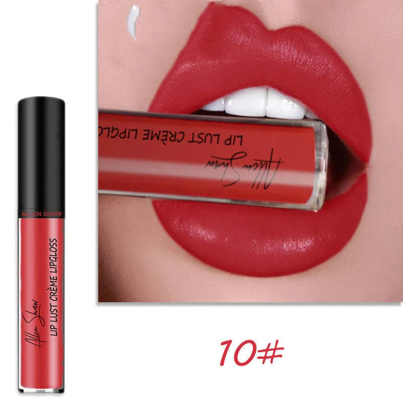 Silky cream texture lip gloss in a cross-border exclusive range of 12 different colours.