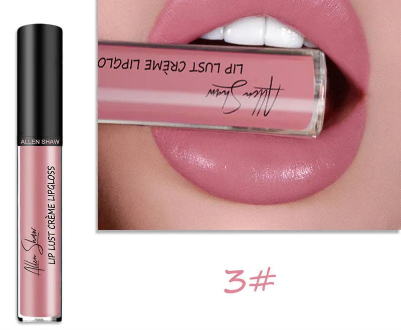 Silky cream texture lip gloss in a cross-border exclusive range of 12 different colours.