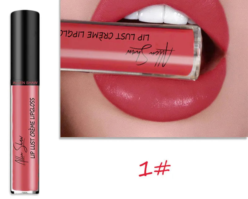 Silky cream texture lip gloss in a cross-border exclusive range of 12 different colours.