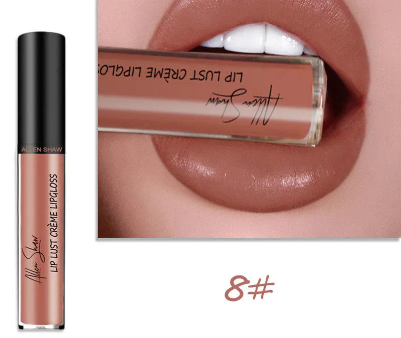 Silky cream texture lip gloss in a cross-border exclusive range of 12 different colours.