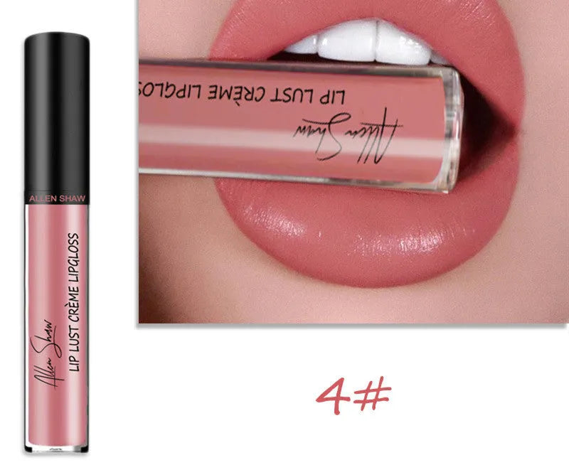 Silky cream texture lip gloss in a cross-border exclusive range of 12 different colours.