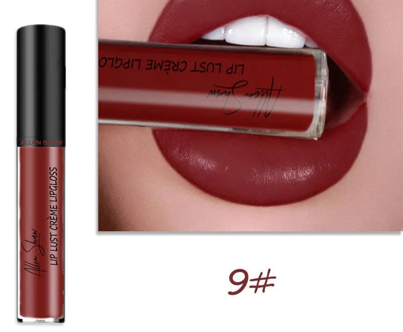 Silky cream texture lip gloss in a cross-border exclusive range of 12 different colours.