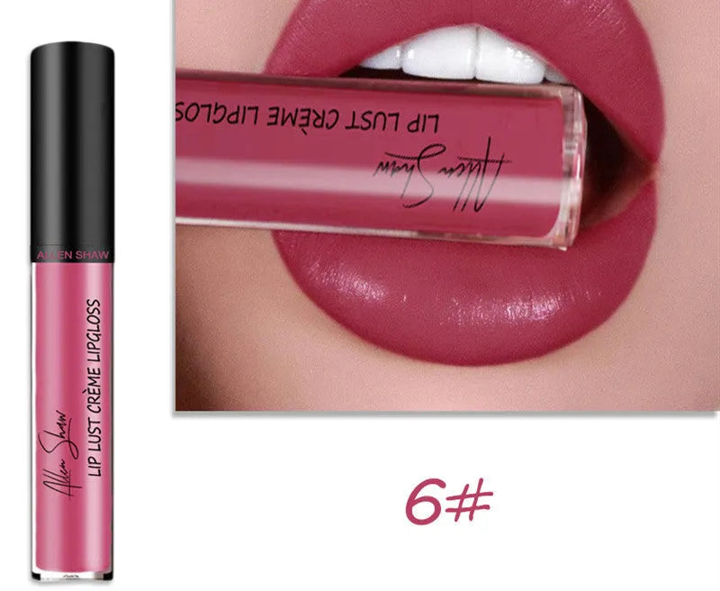 Silky cream texture lip gloss in a cross-border exclusive range of 12 different colours.