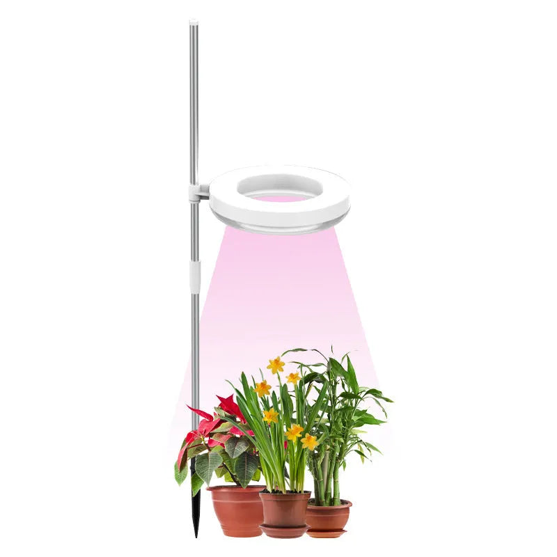 White desk plant growth lamp with LED light for indoor office plants