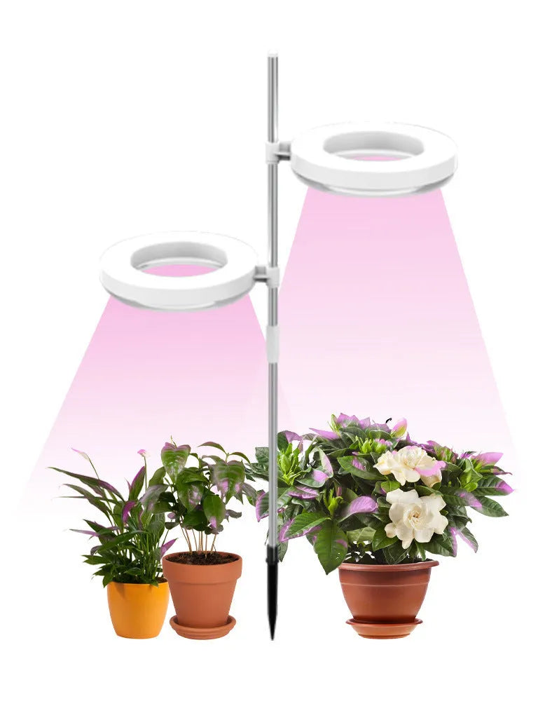 White desk plant growth lamp with LED light for indoor office plants
