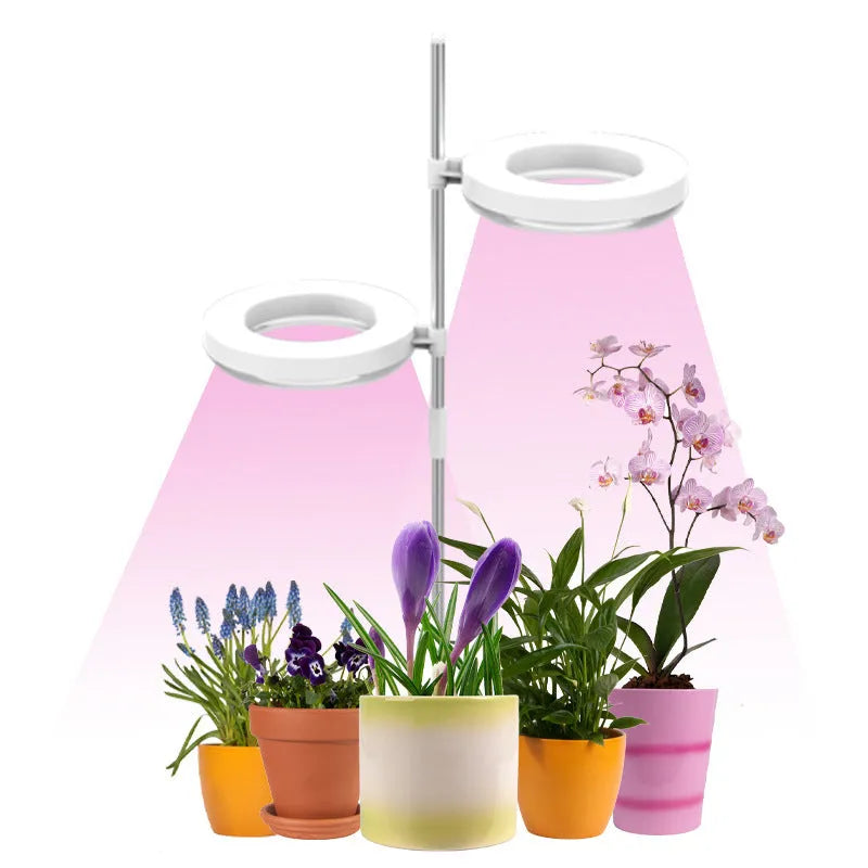 White desk plant growth lamp with LED light for indoor office plants