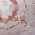 Strawberry crystal bracelet for women Korean style natural stone beads