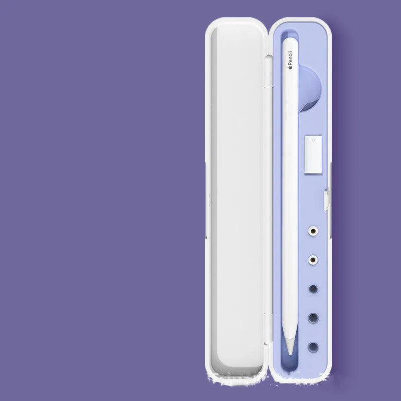 Hard cover storage case for Apple Pencil 1st and 2nd generation with accessory compartments