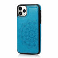 Purple imitation leather mobile phone case coin purse with flip card holder for iPhone