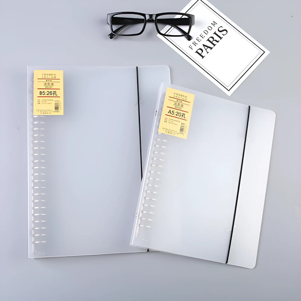Class Notepad A5 26-hole loose-leaf binder with horizontal line paper and PP matte cover