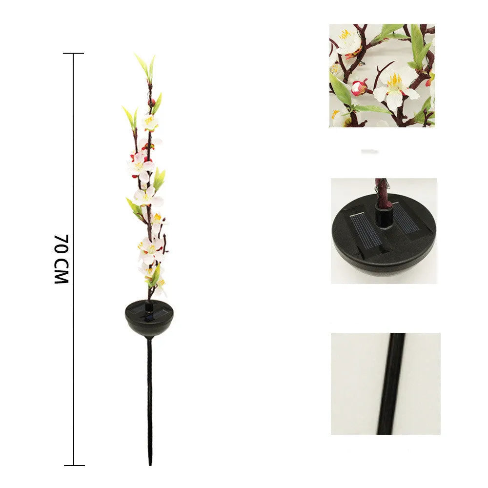 Solar cherry tree garden lights with ground insertion posts for lawn decoration