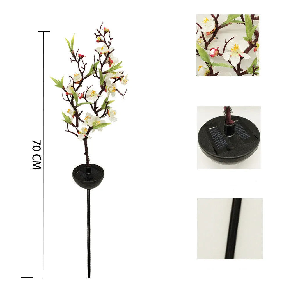 Solar cherry tree garden lights with ground insertion posts for lawn decoration