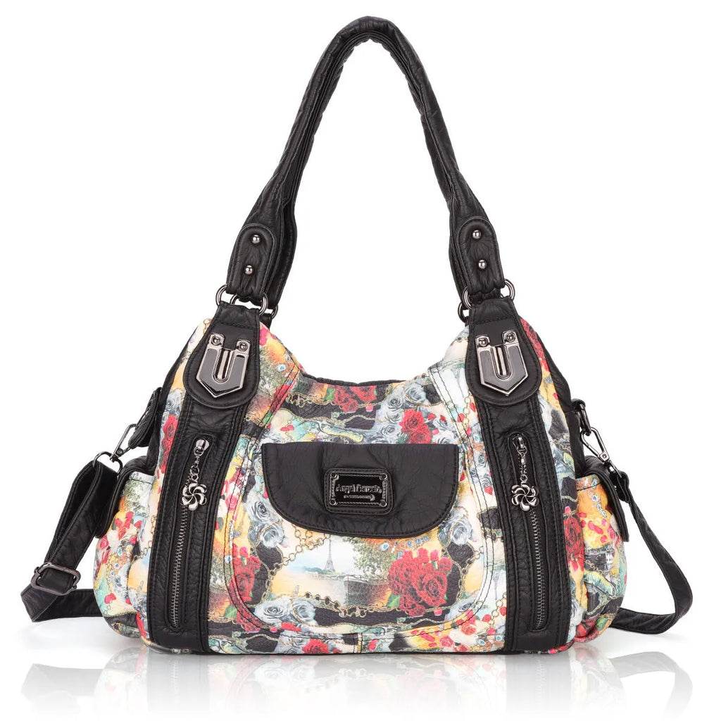 White PU leather women's shoulder messenger bag with horizontal square shape and dumpling style detail