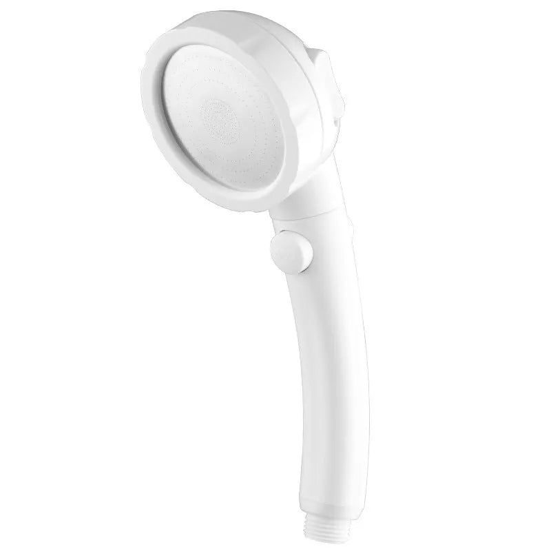 Handheld shower head with universal 4-point interface in blue, plating, UV or white finish
