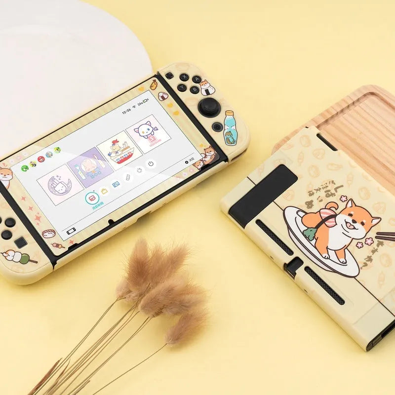 Nintendo Switch Lite protective silicone hard shell case with screen protector and controller grips