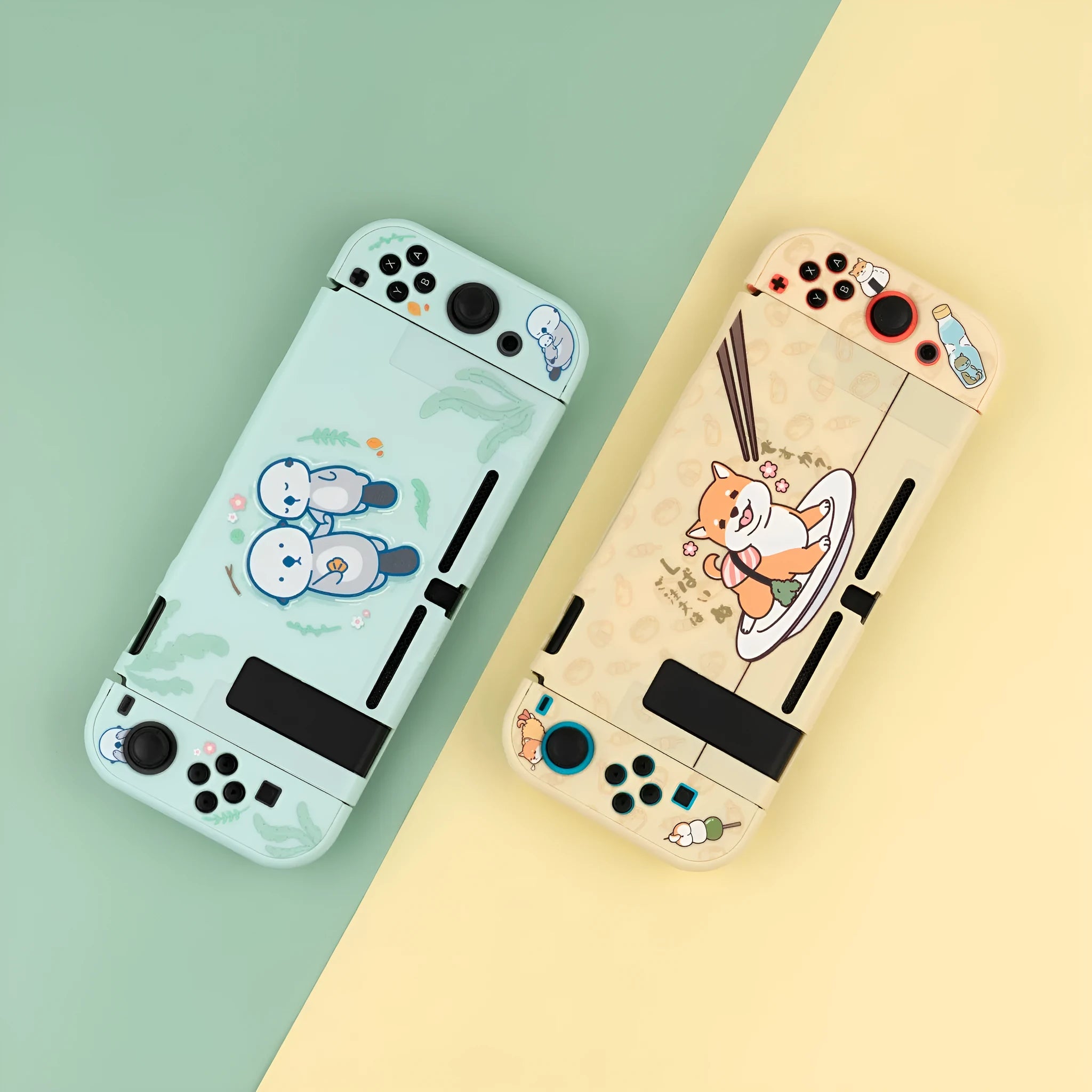 Nintendo Switch Lite protective silicone hard shell case with screen protector and controller grips