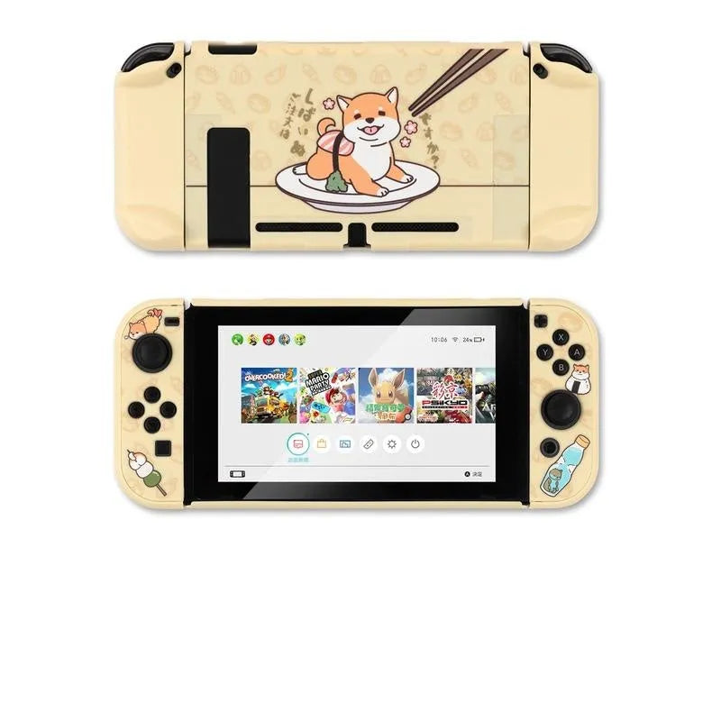 Nintendo Switch Lite protective silicone hard shell case with screen protector and controller grips