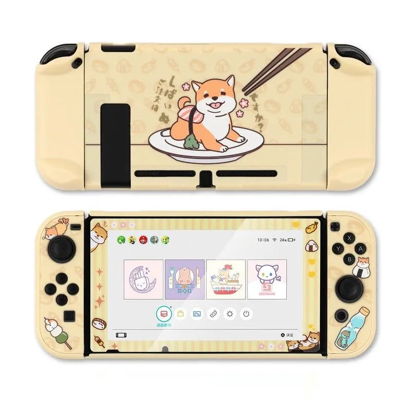 Nintendo Switch Lite protective silicone hard shell case with screen protector and controller grips