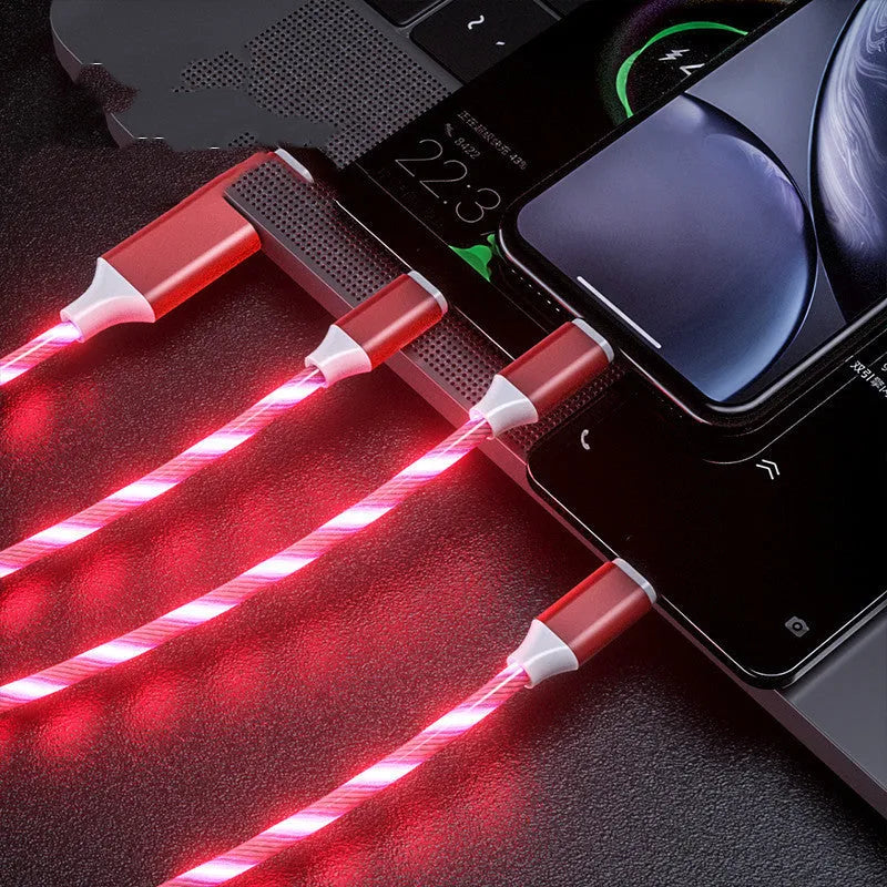 One for three USB streamer data cable in colourful design with 1.25 metre length