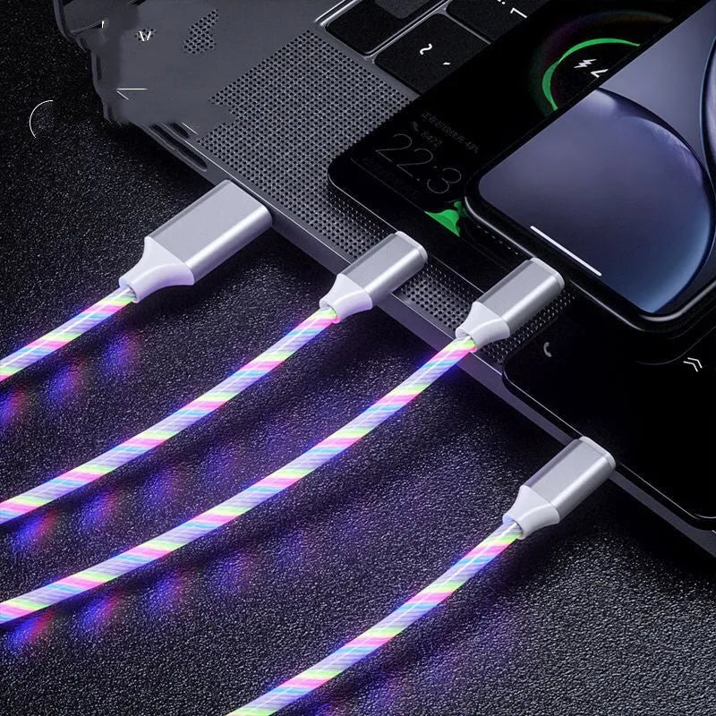 One for three USB streamer data cable in colourful design with 1.25 metre length