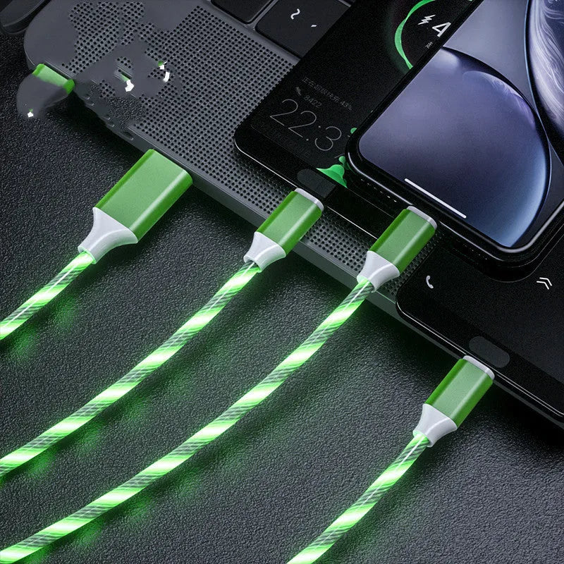 One for three USB streamer data cable in colourful design with 1.25 metre length