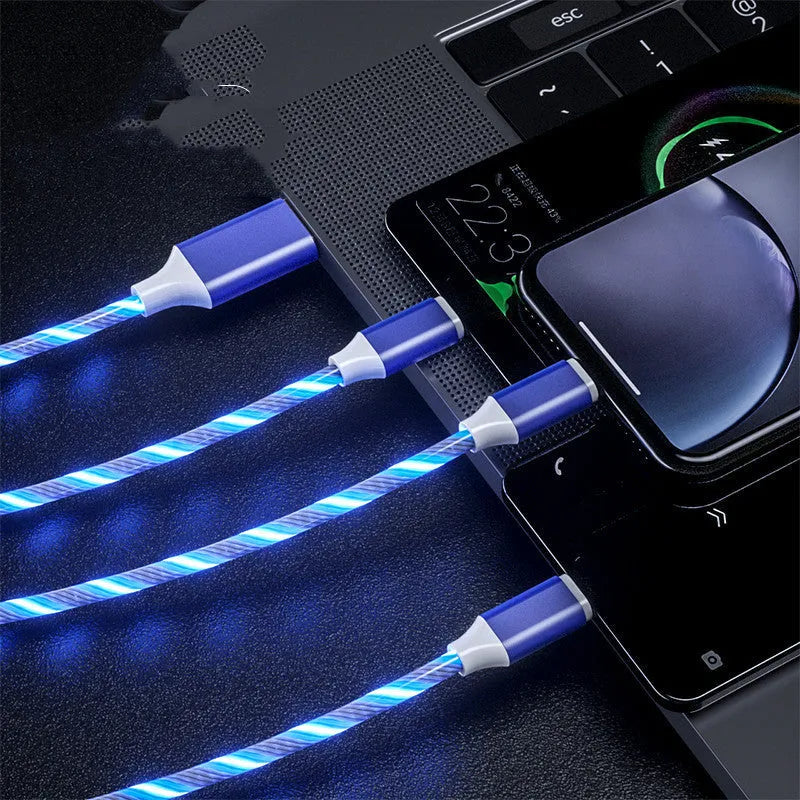 One for three USB streamer data cable in colourful design with 1.25 metre length